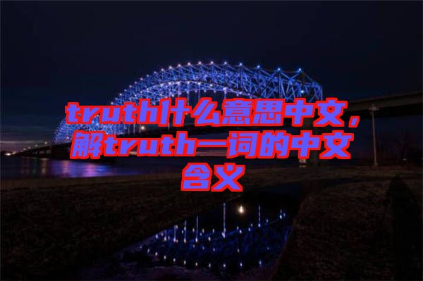 truth什么意思中文，解truth一詞的中文含義