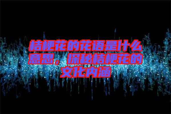 桔梗花的花語是什么意思，探秘桔梗花的文化內(nèi)涵