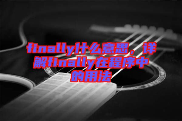 finally什么意思，詳解finally在程序中的用法