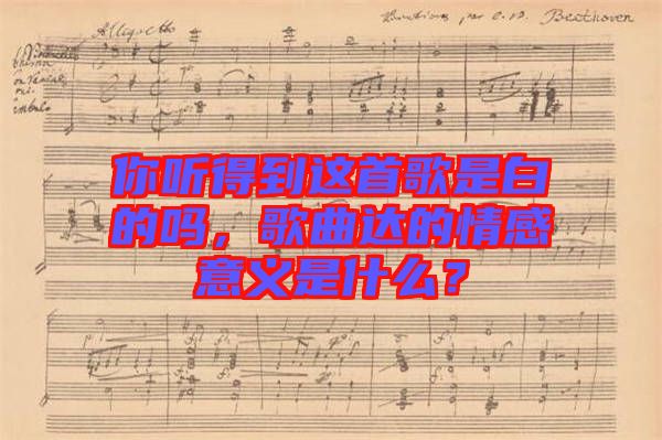 你聽得到這首歌是白的嗎，歌曲達的情感意義是什么？