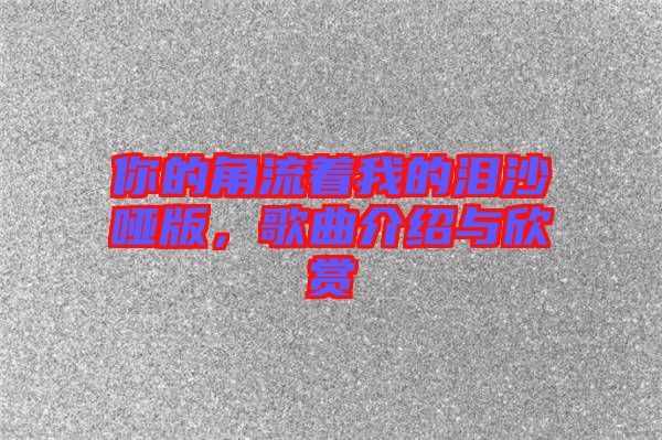 你的角流著我的淚沙啞版，歌曲介紹與欣賞