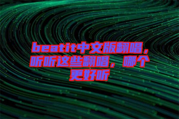 beatit中文版翻唱，聽聽這些翻唱，哪個更好聽