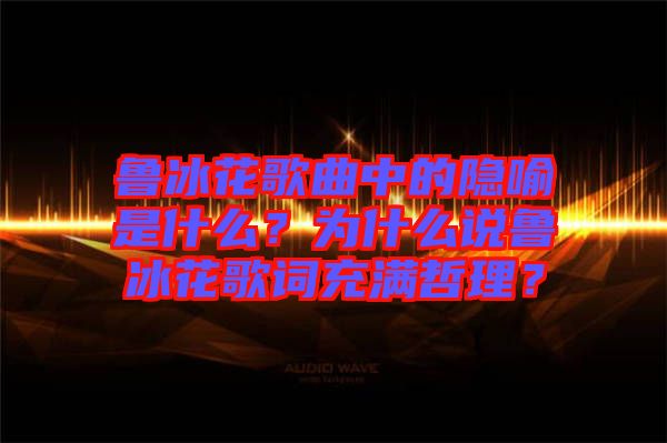 魯冰花歌曲中的隱喻是什么？為什么說魯冰花歌詞充滿哲理？