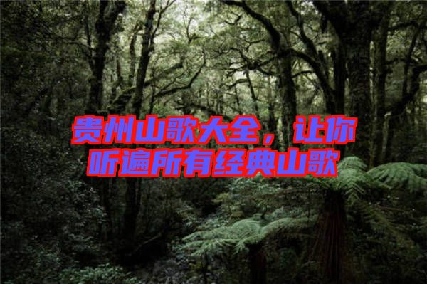 貴州山歌大全，讓你聽遍所有經典山歌