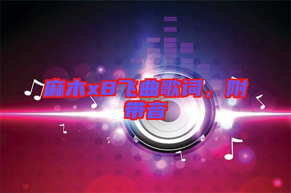 麻木x8飛曲歌詞，附帶音