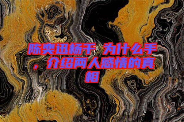 陳奕迅楊千嬅為什么手，介紹兩人感情的真相