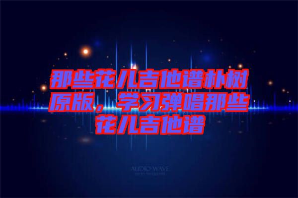 那些花兒吉他譜樸樹原版，學習彈唱那些花兒吉他譜